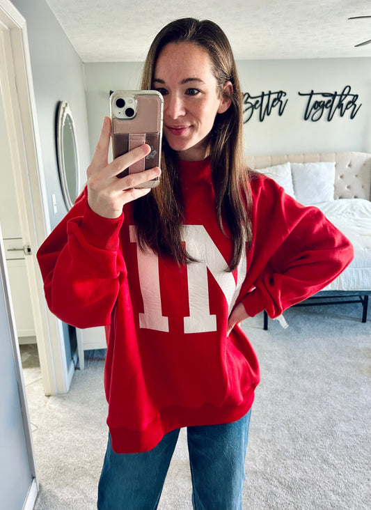 Red Indiana Reversible Pullover