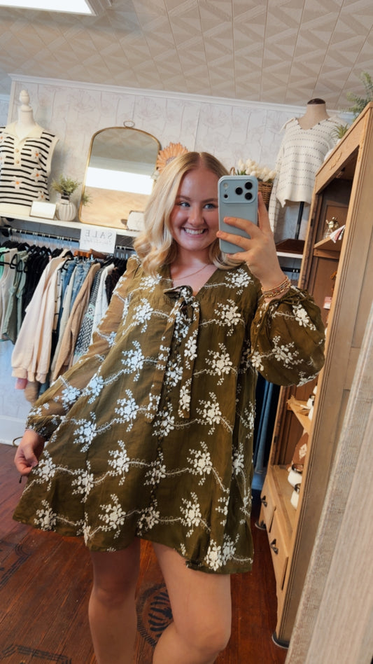 Olive Babydoll Dress