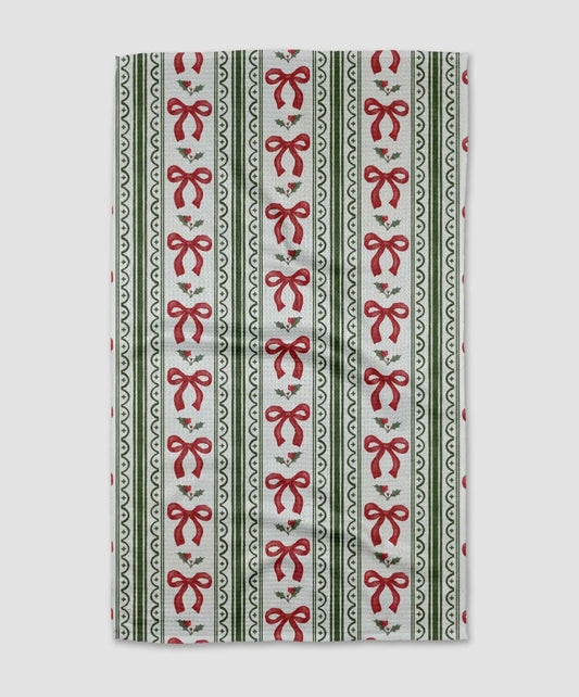 Christmas Bow Stripe Geometry Towel