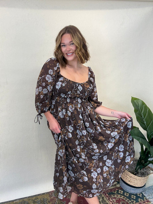 Espresso Fall Floral Dress