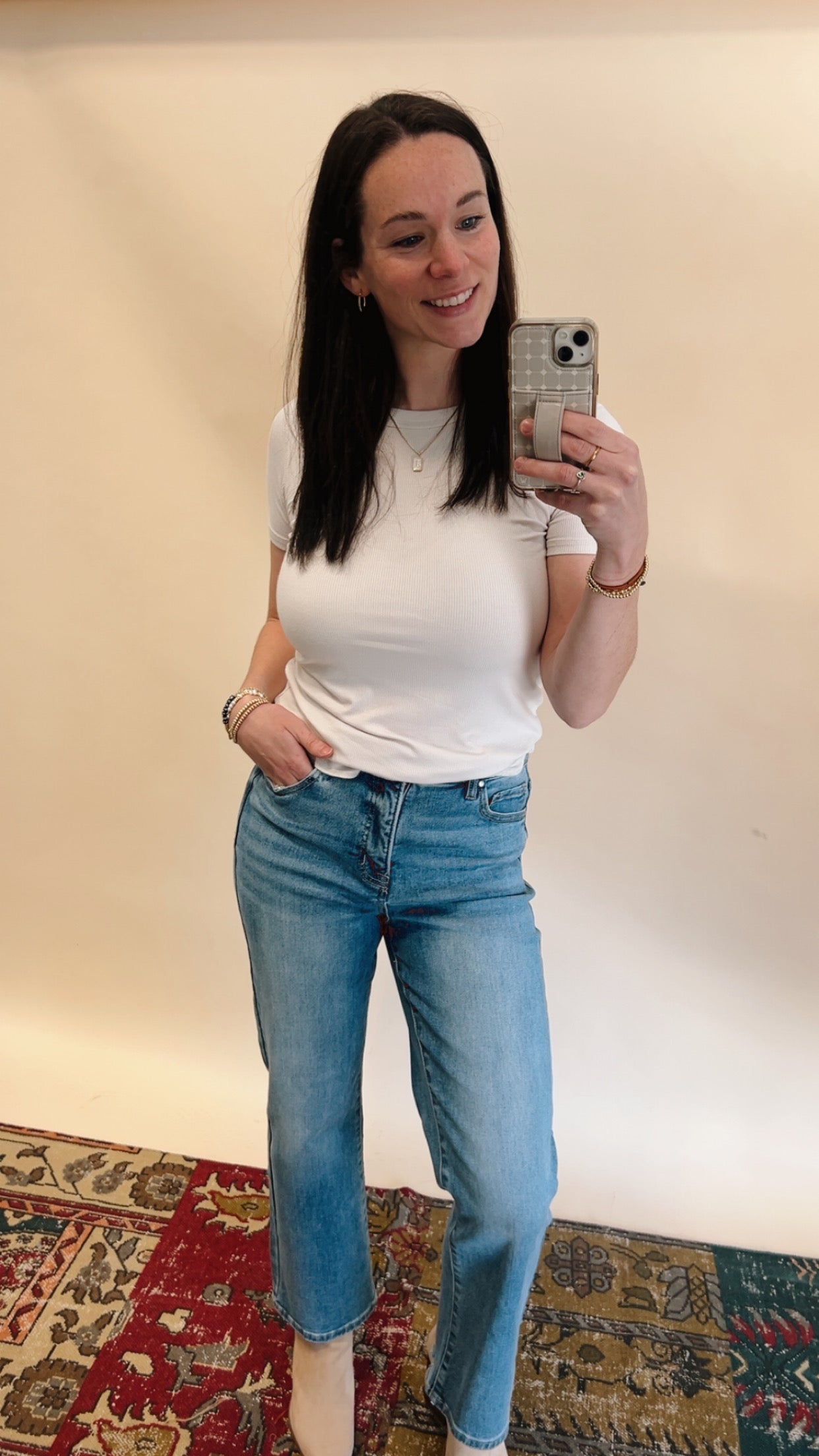 Tummy Control Risen Straight Jeans
