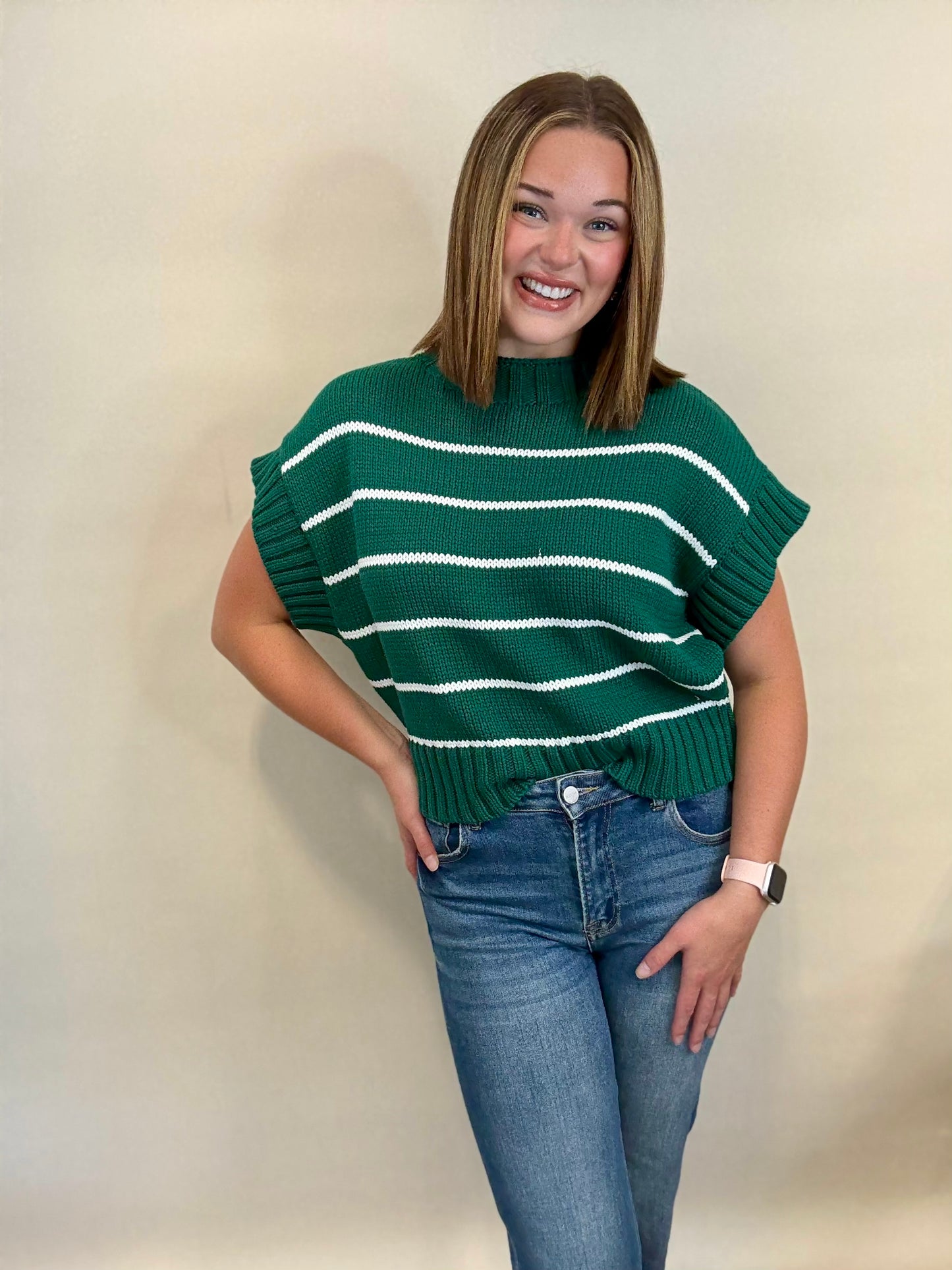 Striped Knit Short Sleeve