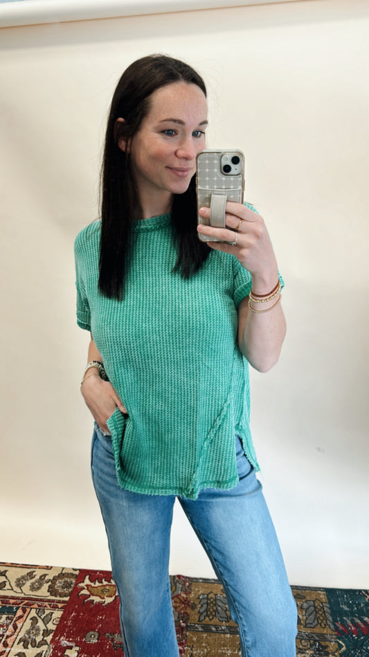Summer Waffle Knit Top