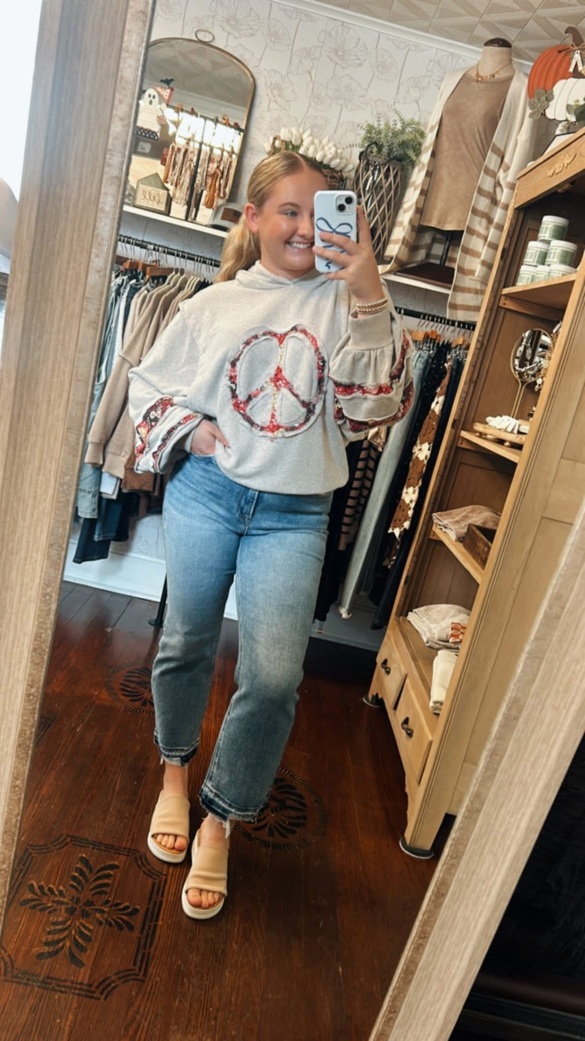 Peace Patch Knit Hoodie