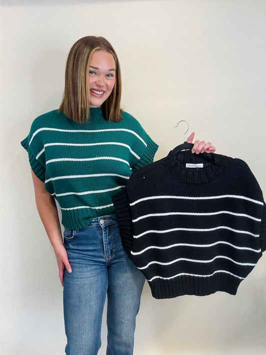 Striped Knit Short Sleeve