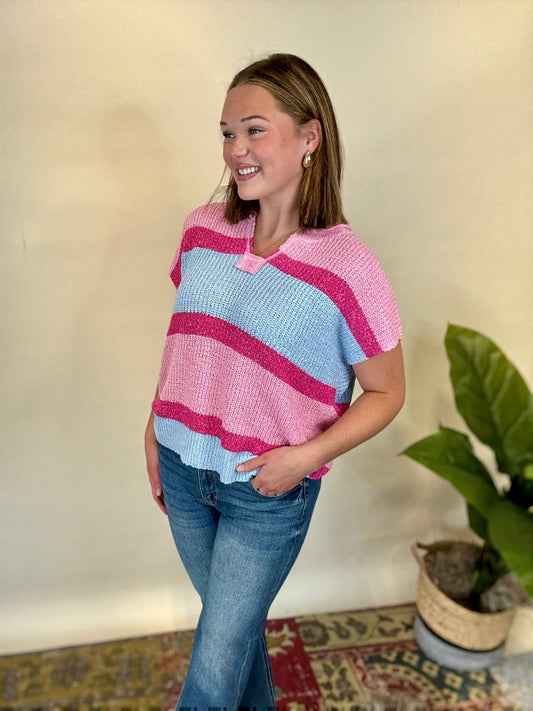 Pink Sky Sweater Top