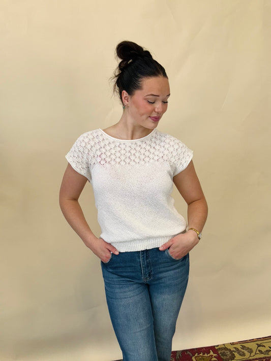 Lori Ivory Knit Top