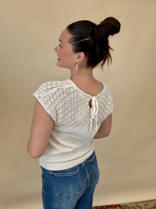 Lori Ivory Knit Top