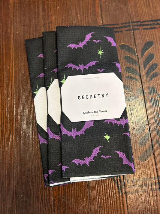 Purple Bat Geometry Towel
