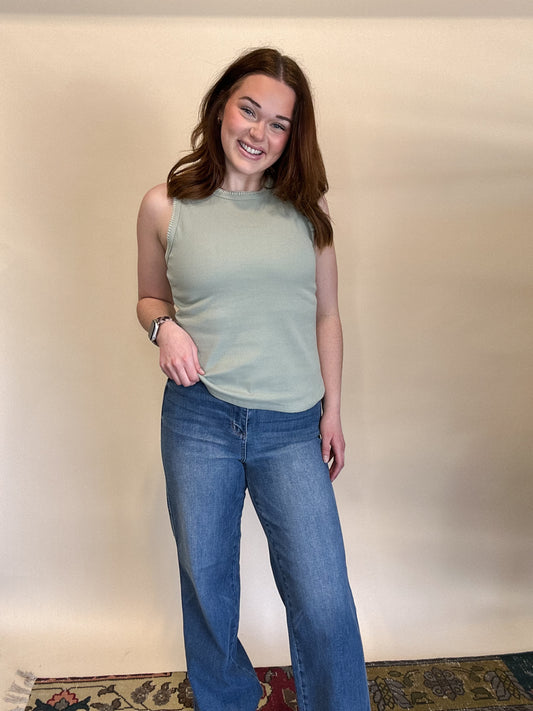 Sage Stitched Tank