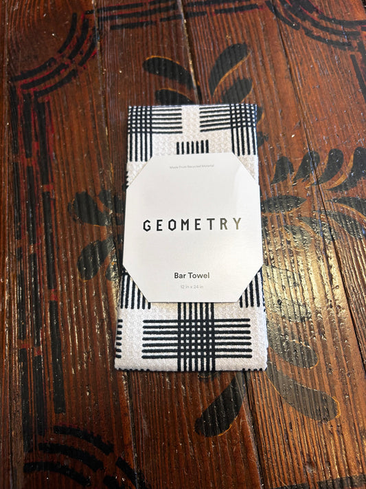 Cross Hatch Geometry Bar Towel