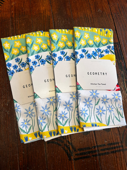 Flower Field Geometry Towel