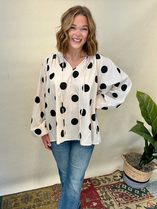 Amelia Polka Dot Top