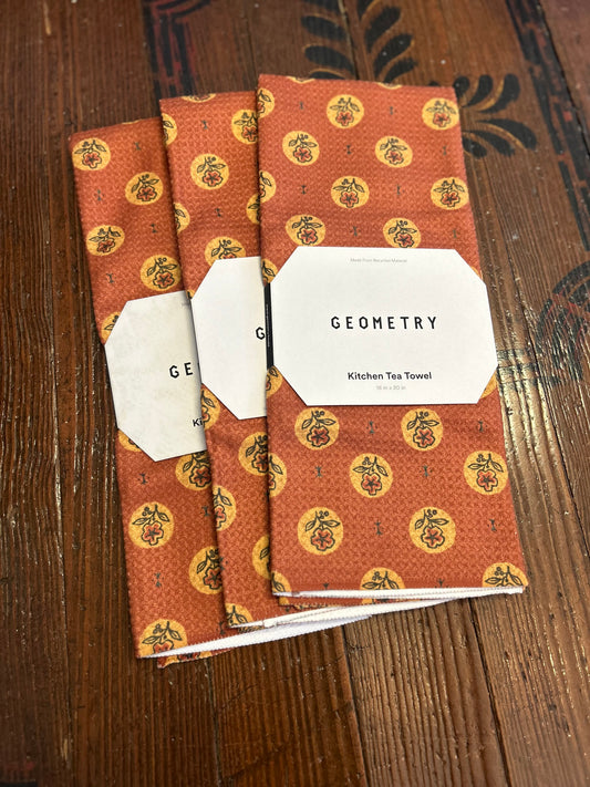 Orange Artisanal Geometry Towel