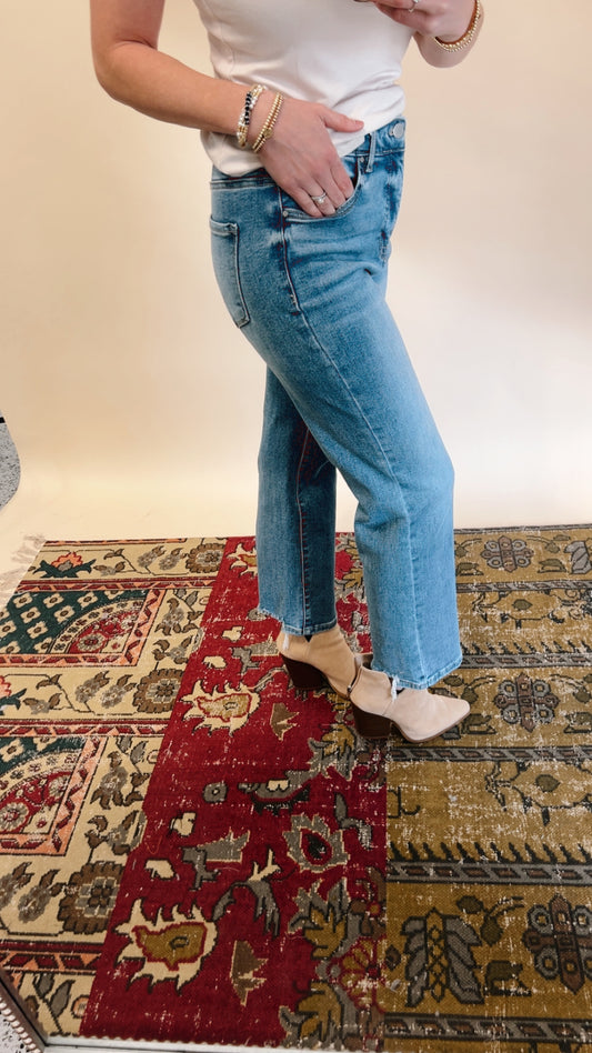 Tummy Control Risen Straight Jeans