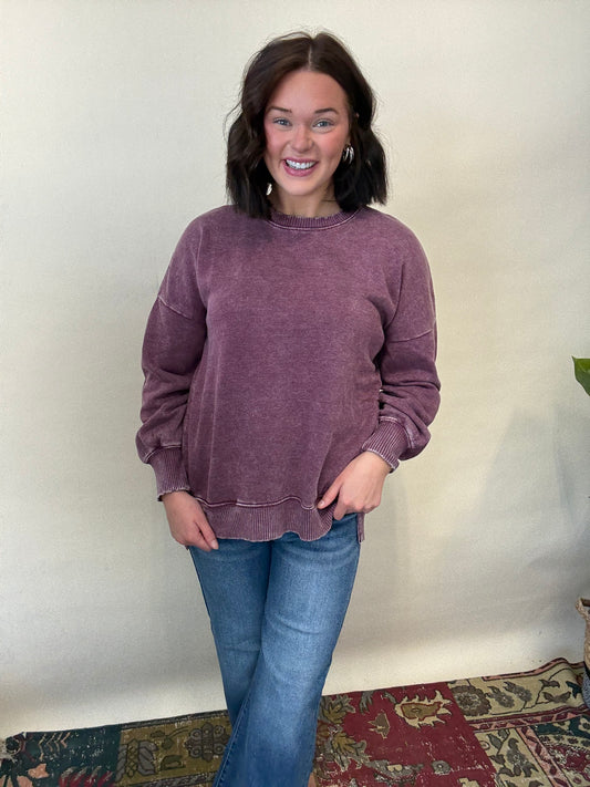 Acid Wash Crewneck