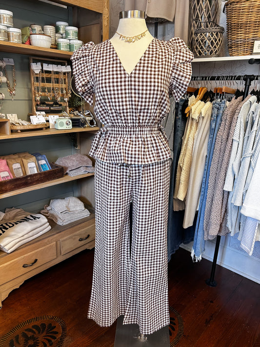 Espresso Gingham Set