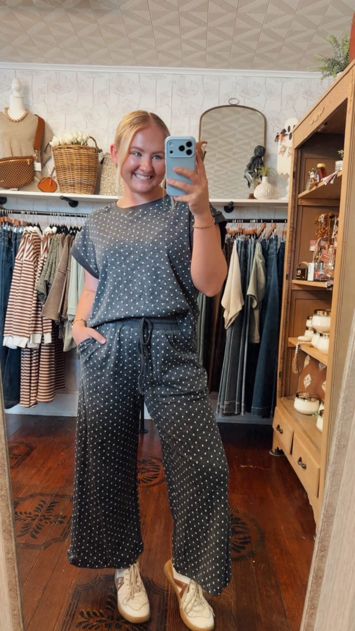 Charcoal Polka Dot Set