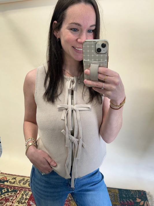 Sand Ivory Knit Vest