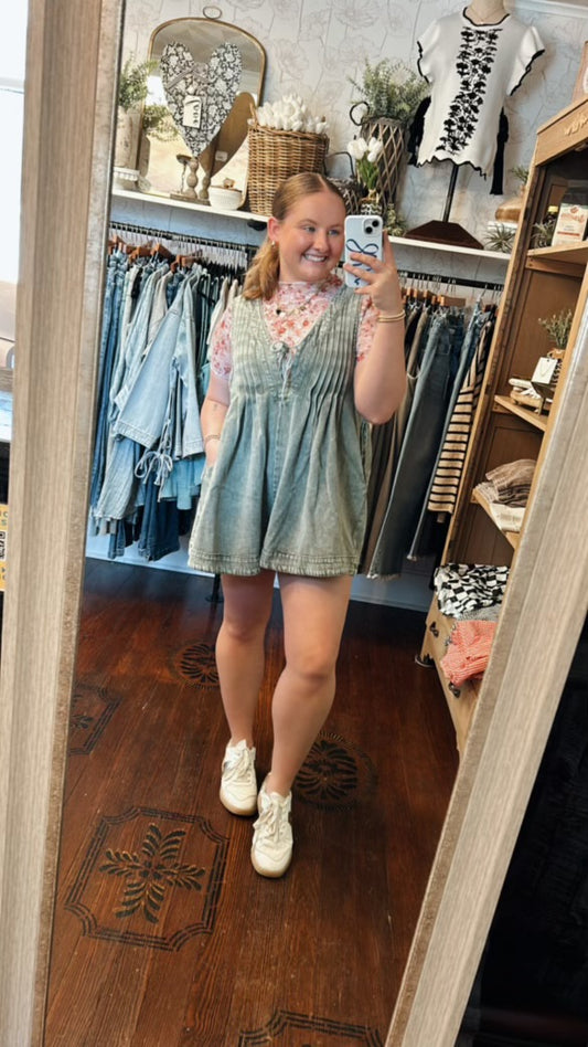 Charlie Olive Denim Romper