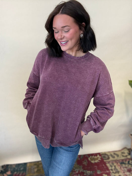 Acid Wash Crewneck