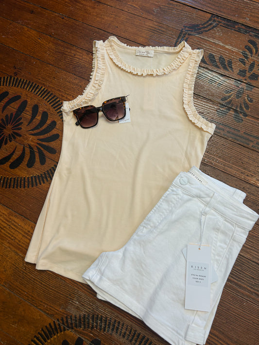 Butter Yellow Ruffle Tank