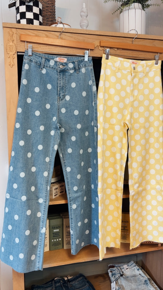 Polka Dot Denim Jeans