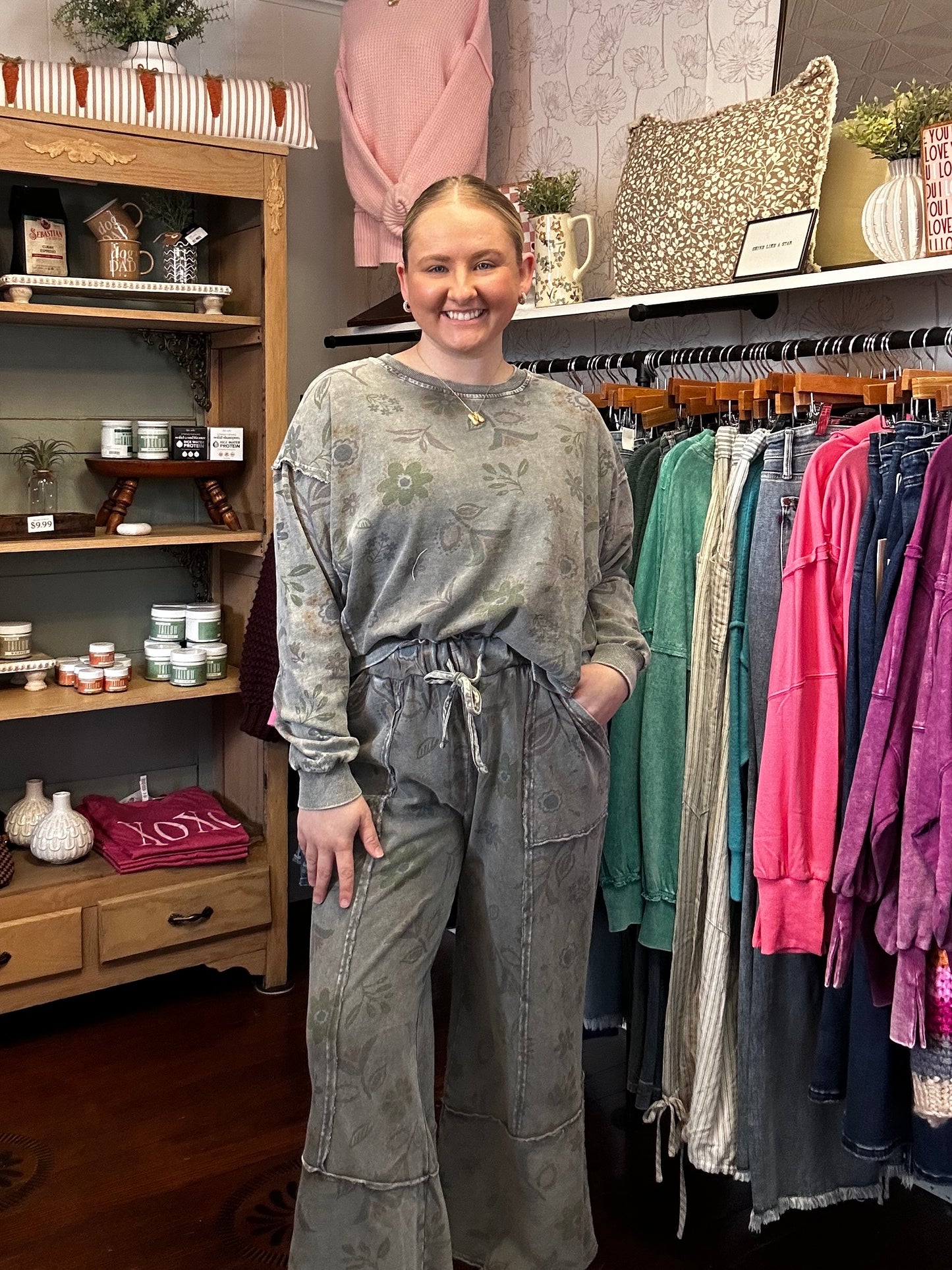 Floral Mineral Wash Bottoms