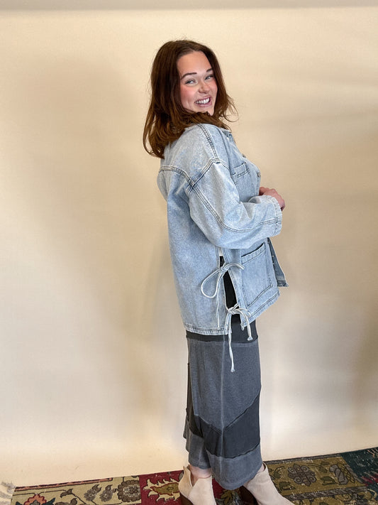 Side-tie Denim Jacket