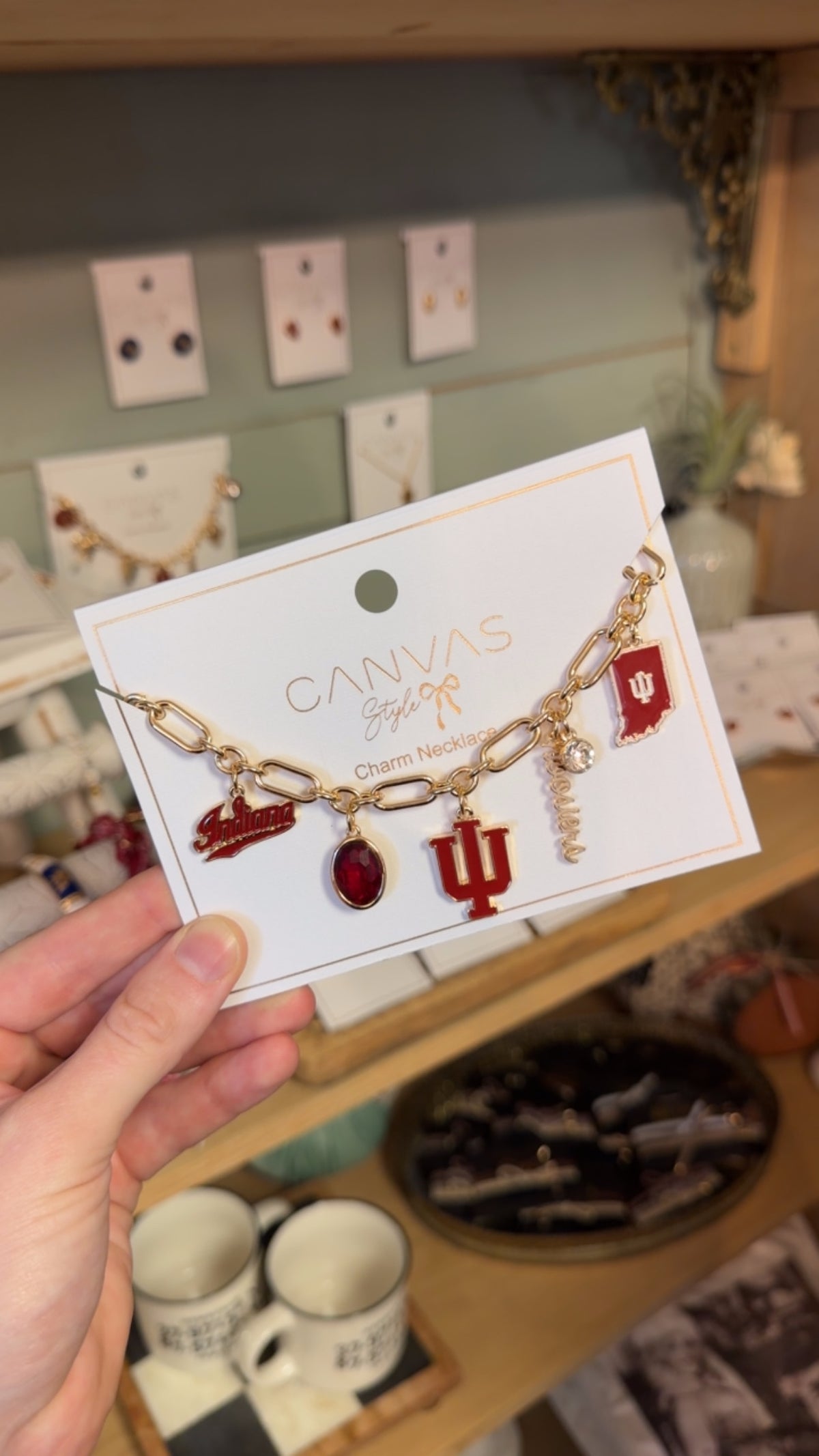 Red & White Charm Necklace