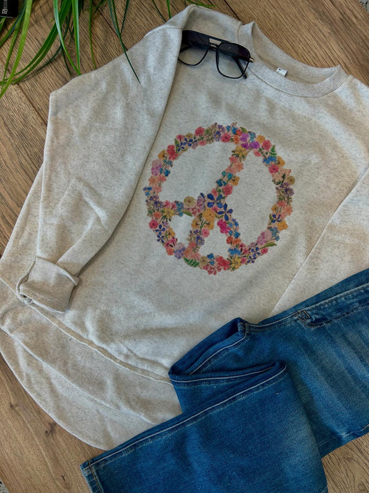 Peace Scoop Crewneck