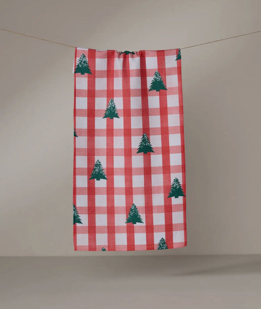 Christmas Pines Geometry Bar Towel