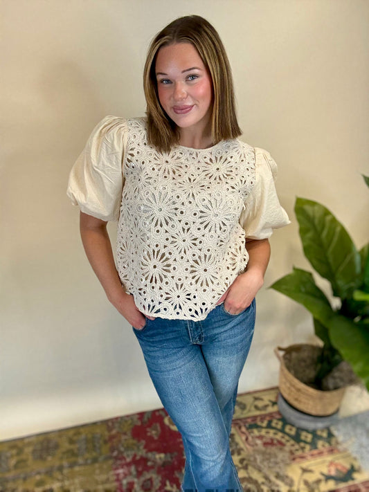 Crochet Woven Blouse