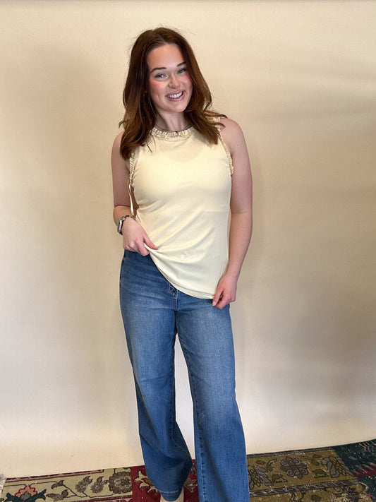 Butter Yellow Ruffle Tank