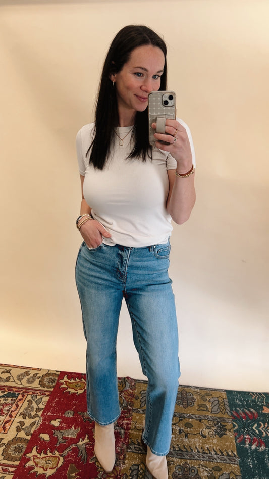 Ribbed Short Sleeve Top