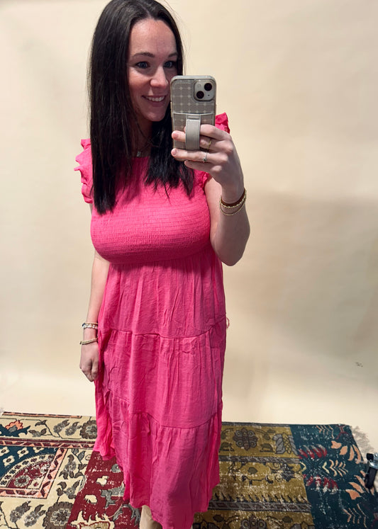 Pink Smocked Dress