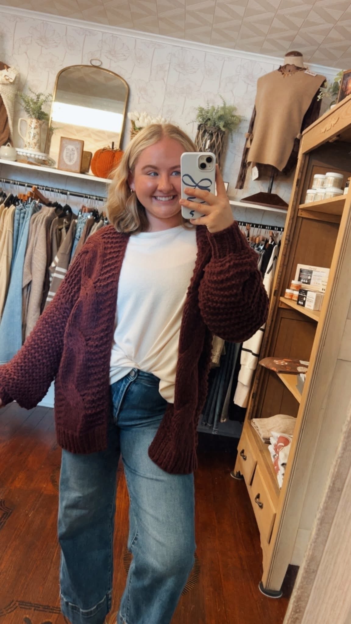 Burgundy Knit Cardigan