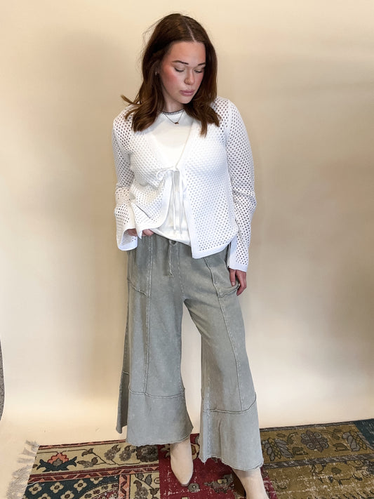 Paige Crochet Front Tie Cardigan