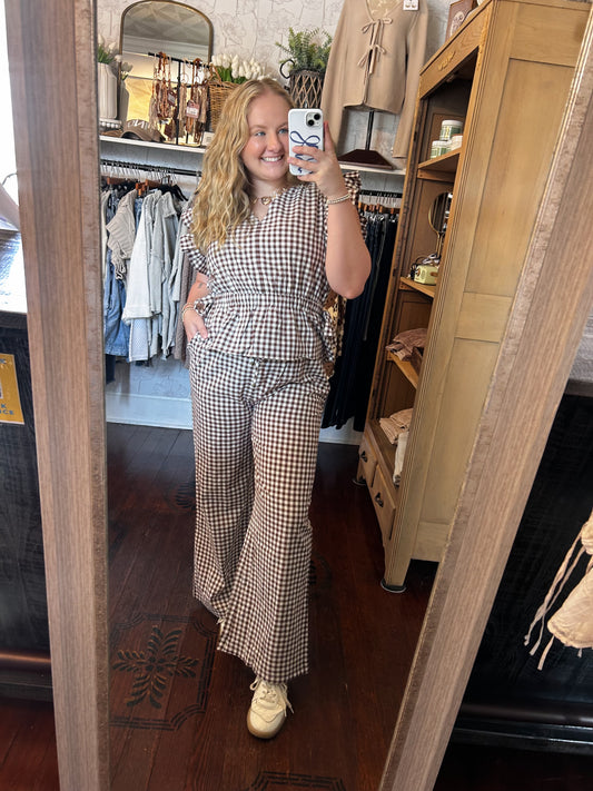 Espresso Gingham Set