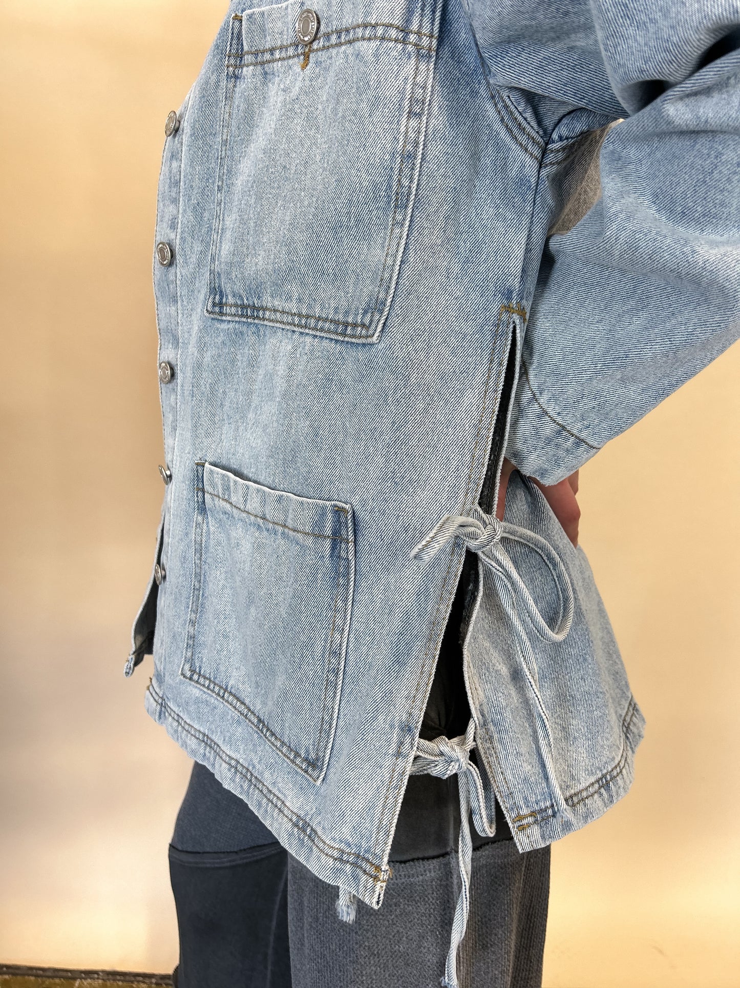 Side-tie Denim Jacket