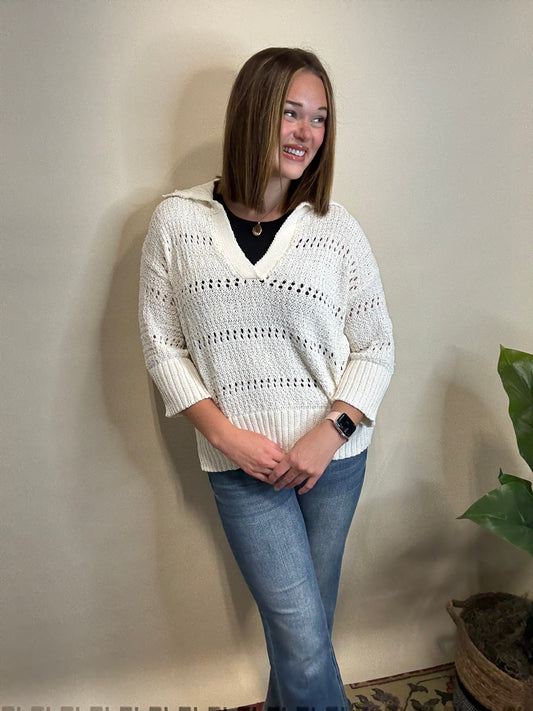 Ivory Loose Knit Sweater