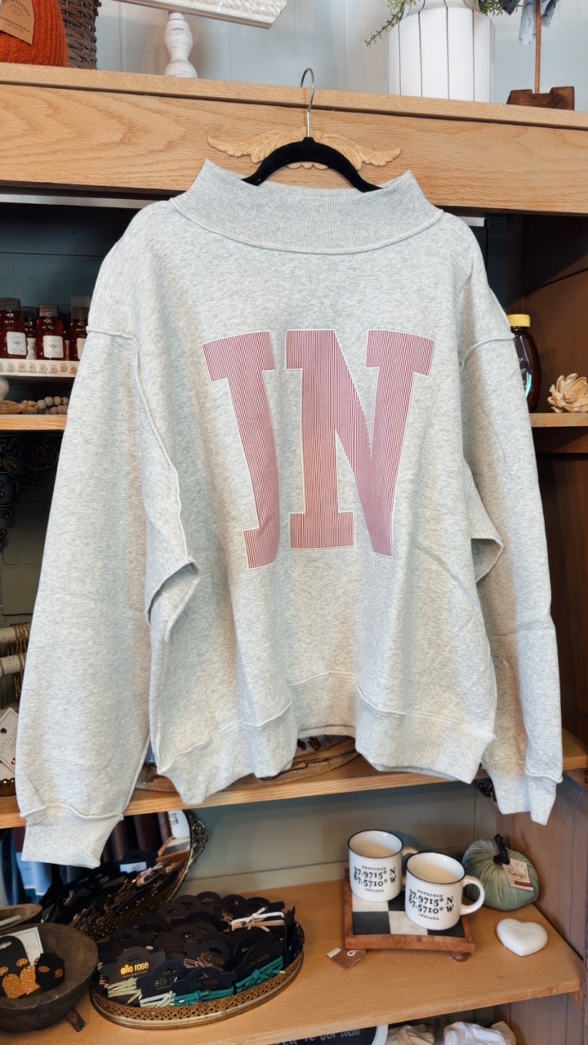 Grey IN Applique Mockneck