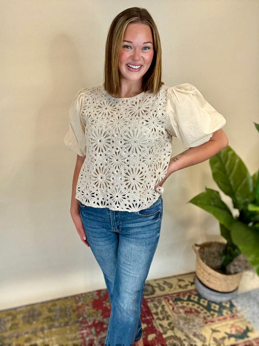 Crochet Woven Blouse