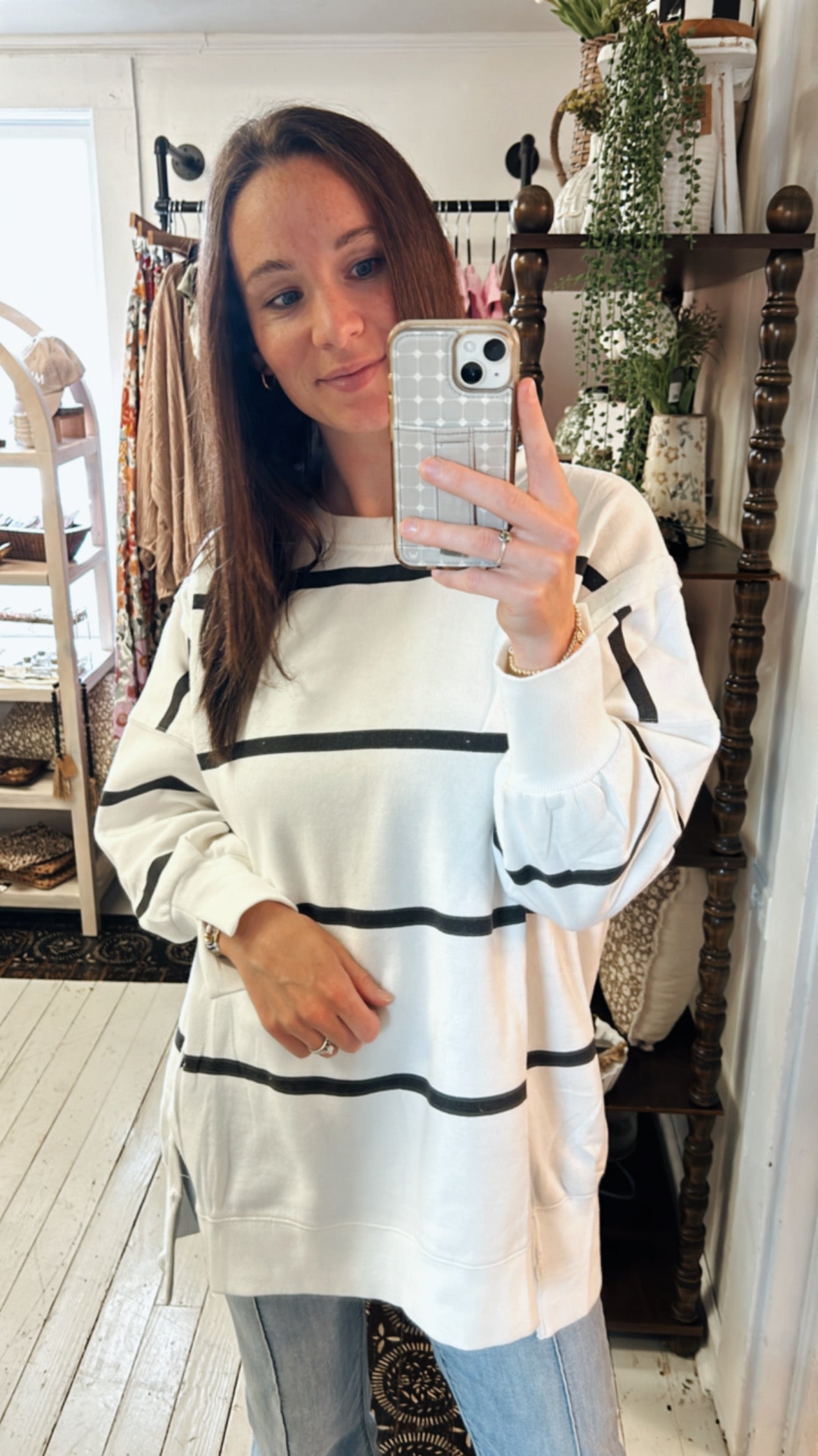 Oversized Striped Pullover