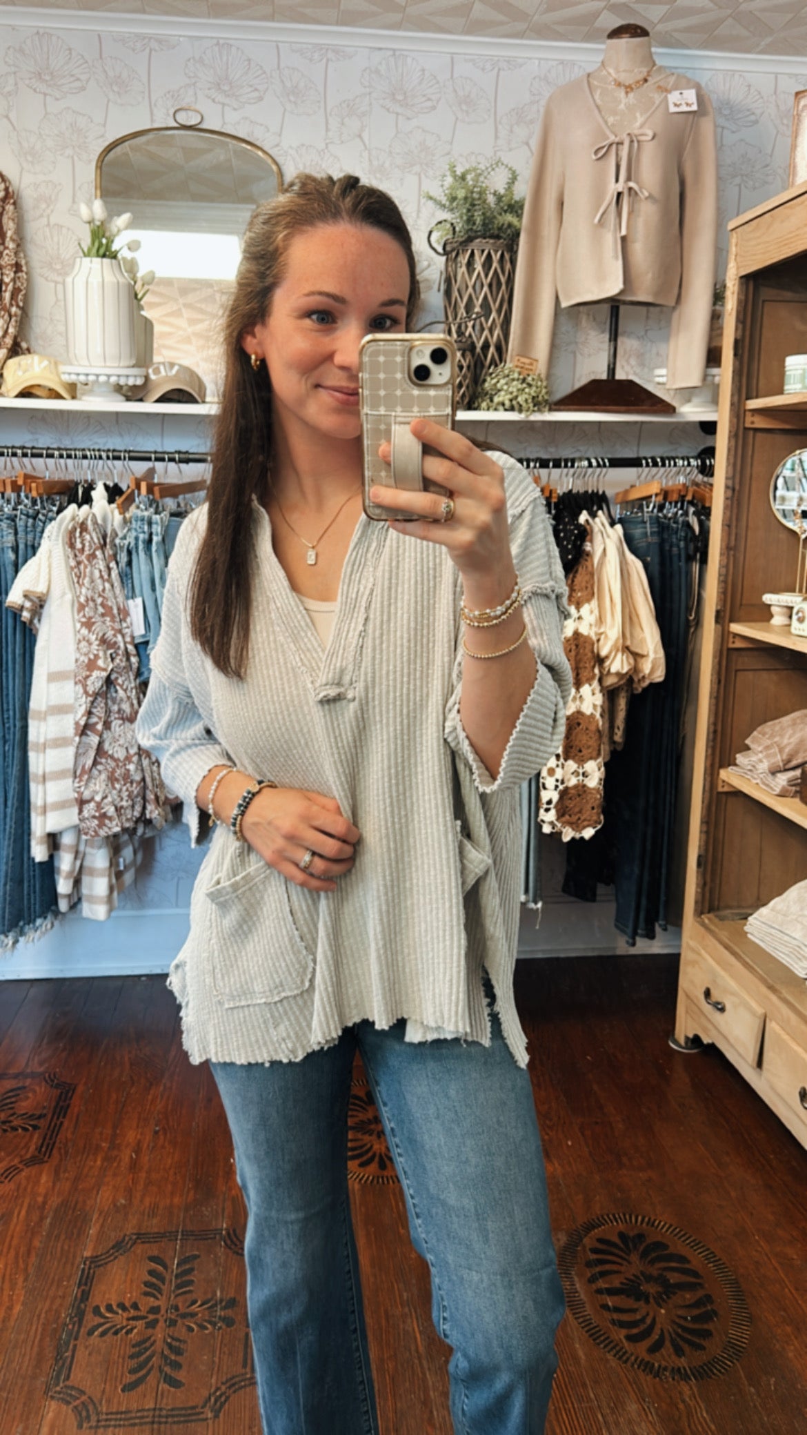 Grey Mineral Wash Pullover