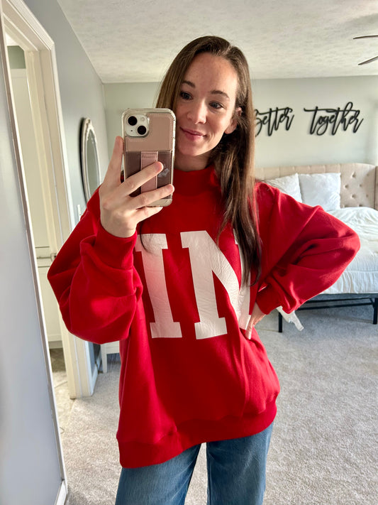 Red Indiana Reversible Pullover