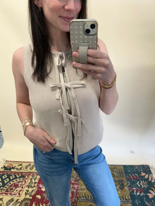 Sand Ivory Knit Vest