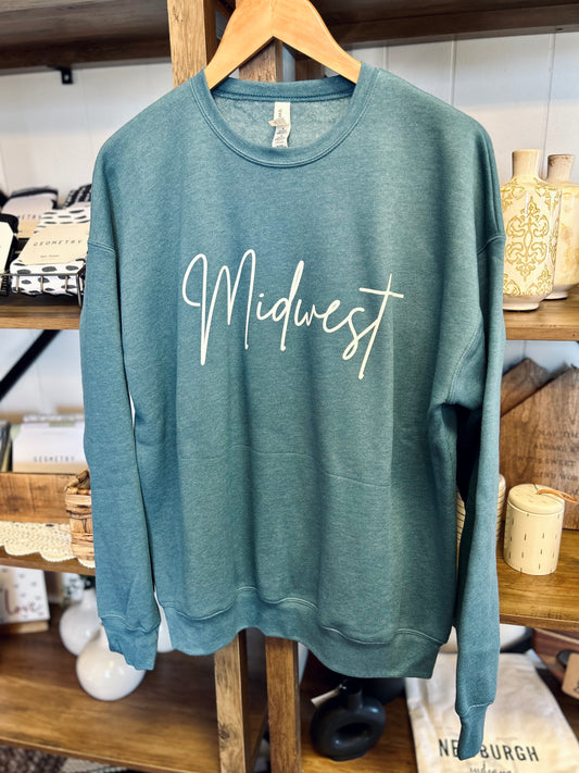 Teal Midwest Crewneck