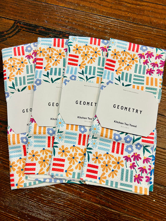 Spring Floral Geometry Towel