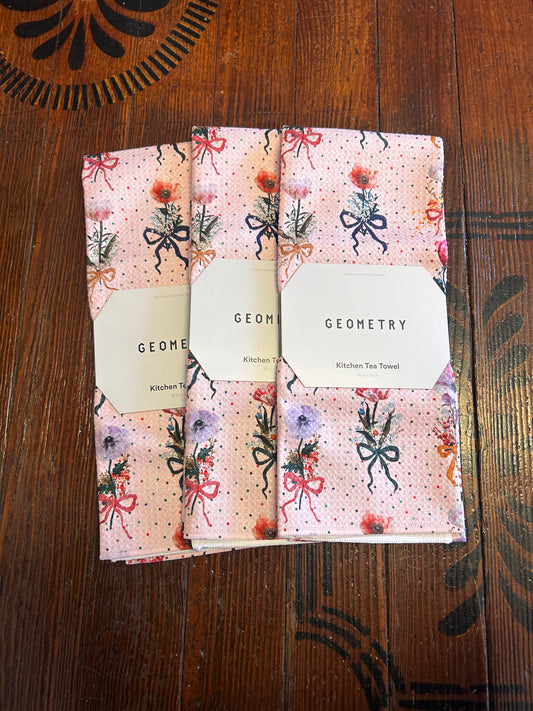 Floral Bow Geometry Towel